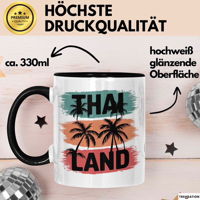 Bangkok Thailand Tasse Geschenk Lustige Geschenkidee Spruch Schwarz Trendation