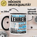 Lehrer Geschenk Tasse Geschenkidee für Lehrer Geburtstag Lustiger Spruch Ich Bin Lehrer Ich Kann Es Dir Erklären Aber Nicht Für Dich Verstehen Schwarz Trendation