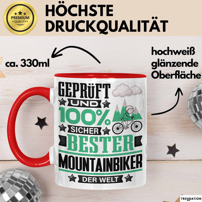 Mountainbiker Geschenk Lustiger Spruch für Mountainbiker Geschenkidee Bester Mountainbiker Der Welt Rot Trendation