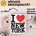 New York City USA Tasse Geschenk Lustige Geschenkidee Spruch Ich Liebe New York Rosa Trendation