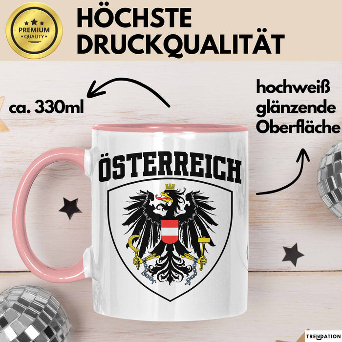 Österreich Tasse Geschenk Flagge Austria Rosa Trendation
