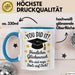 Schüler Abschluss Tasse Geschenk Lustige Geschenkidee Spruch Herzlichen Glückwünsche Blau Trendation