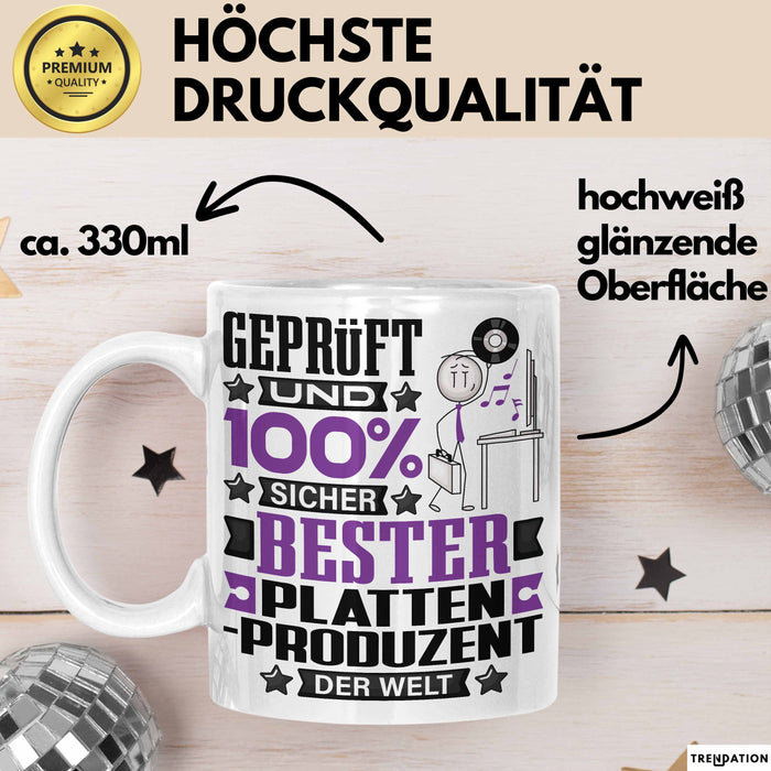 Plattenproduzent Geschenk Lustiger Spruch für Plattenproduzent Geschenkidee Bester Plattenproduzent Der Welt Weiß Trendation
