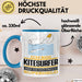 Kitesurfer Geschenk Tasse Ich Bin Kitesurfer Aber Sag Doch Einfach Superheld Lustige Geschenkdiee für Kitesurfer Kaffee-Becher Blau Trendation