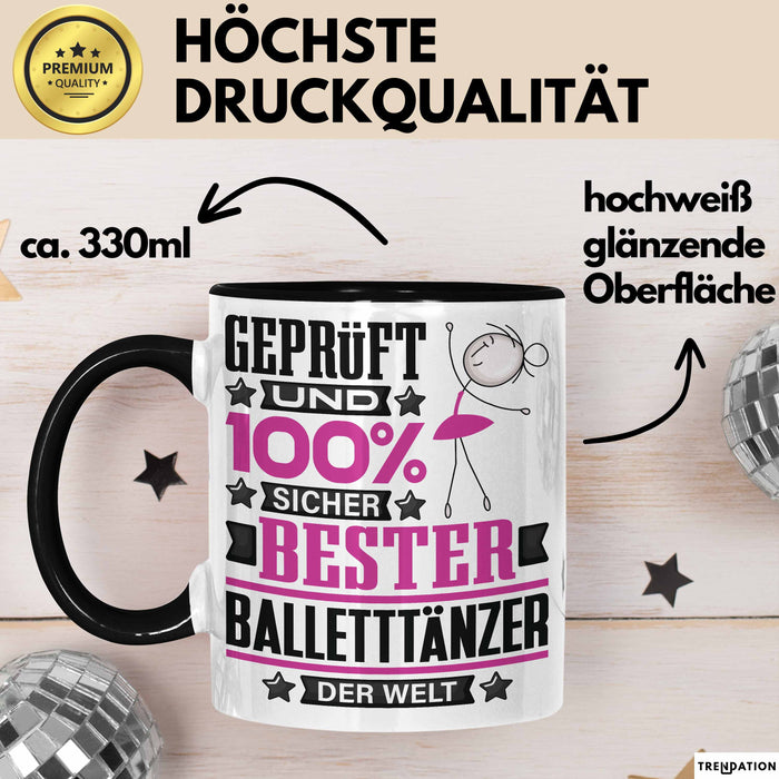 Balletttänzer Geschenk Lustiger Spruch für Balletttänzer Geschenkidee Bester Balletttänzer Der Welt Schwarz Trendation
