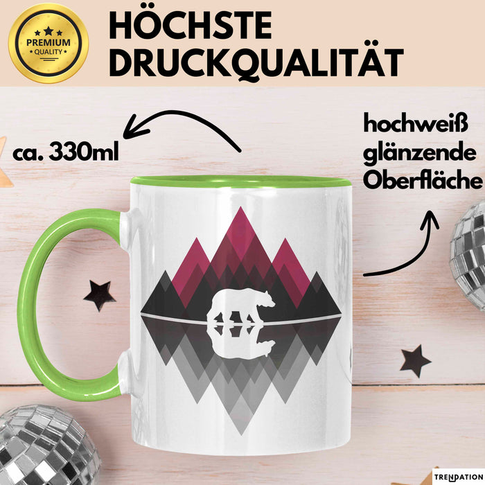 Bär Tier Liebhaber Tasse Becher Geschenk Lustige Geschenkidee Spruch Grün Trendation