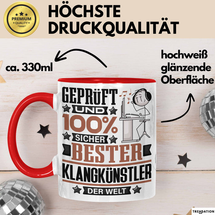 Klangkünstler Geschenk Lustiger Spruch für Klangkünstler Geschenkidee Bester Klangkünstler Der Welt Rot Trendation