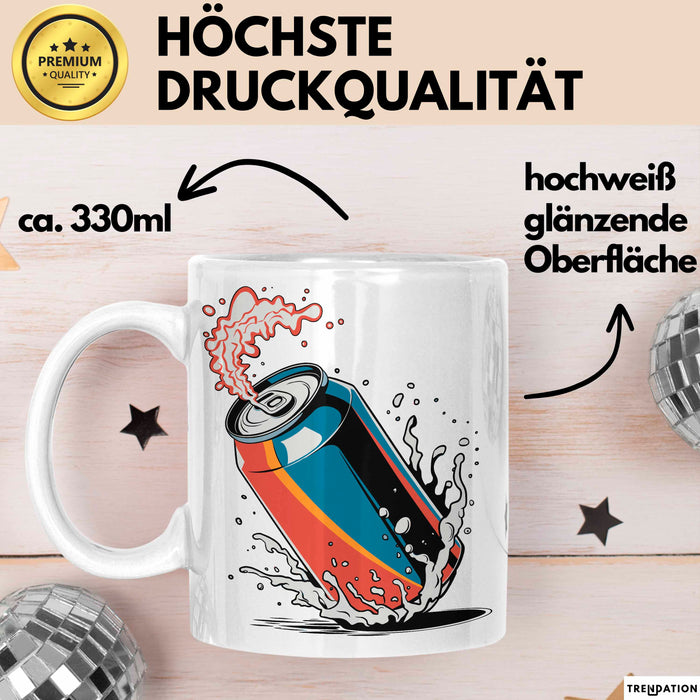 Softdrink Fan Tasse Geschenkidee für Limo und Cola Liebhaber Weiß Trendation