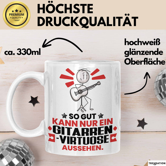 Gitarrenvirtuose Geschenk Tasse So Gut Kann Nur Ein Gitarrenvirtuose Aussehen Geschenkidee Kaffee-Becher Weiß Trendation