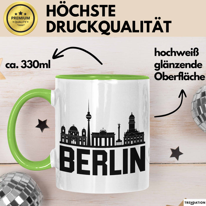 Berlin Tasse Geschenk Stadt Deutschland Hauptstadt Becher Grün Trendation