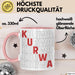 Kurwa Tasse Polen Polska Kaffee-Becher Rosa Trendation