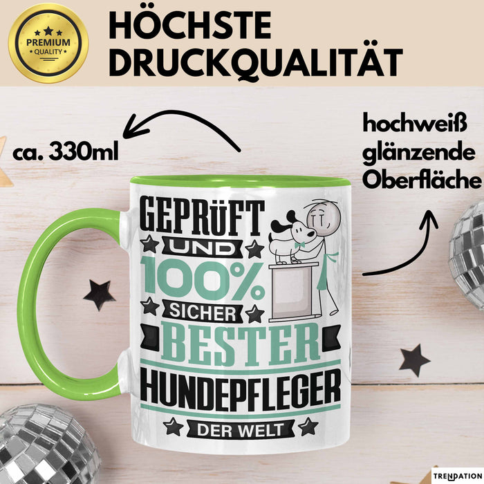 Hundepfleger Geschenk Lustiger Spruch für Hundepfleger Geschenkidee Bester Hundepfleger Der Welt Grün Trendation