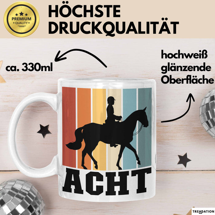 Tasse Geschenk Acht Retro Pferd Design Becher Weiß Trendation