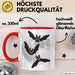 Halloween Tasse Geschenk Fledermäuse Vollmond Grafik Geschenkidee Rot Trendation