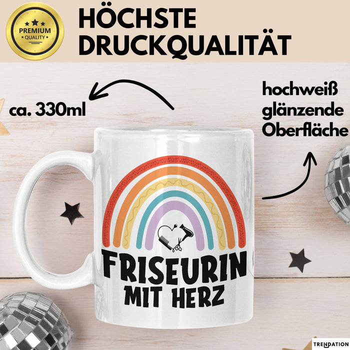 Friseurin Tasse Geschenk Friseurin Mit Herz Frisörin Geschenkidee Weiß Trendation