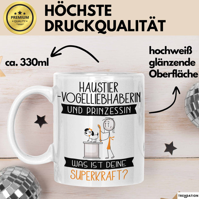 Haustier-Modedesignerin Und Prinzessin Tasse Geschenk Für Eine Haustier-Modedesignerin Geburtstag Was Ist Deine Superkraft Weiß Trendation