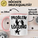 Angler Tasse Geschenk für Fischer Angler Männer Geschenkidee Problem und Lösung Angeln Spruch Rosa Trendation