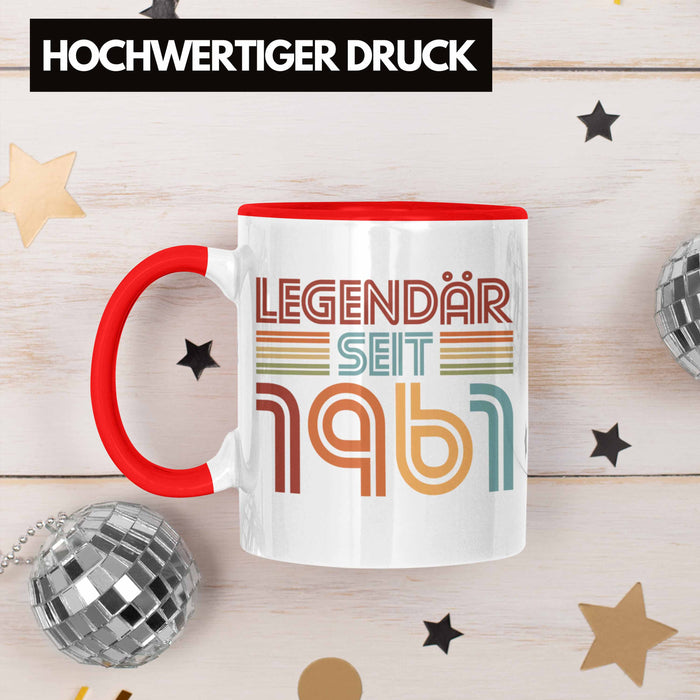 Trendation - 60. Geburtstag Tasse Frau Männer Geschenk 60er Geschenkidee 60 Mutter Vater Mann Frauen Lustig Geschenke Deko Rot Trendation