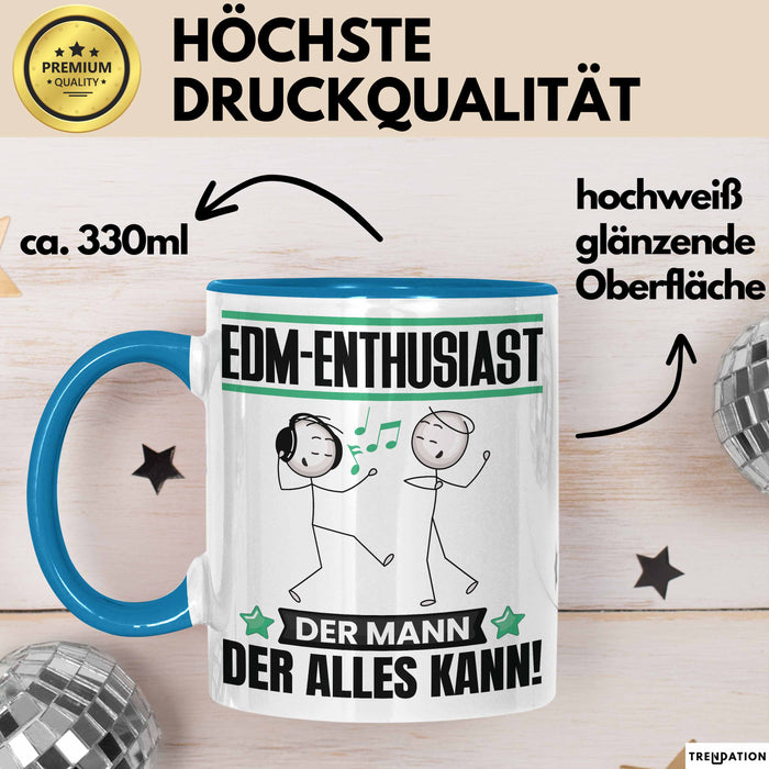 EDM-Enthusiast Tasse Geschenk für EDM-Enthusiast Der Mann Der Alles Kann Geschenkidee zum Geburtstag Blau Trendation