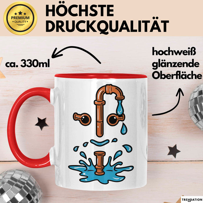 Klempner Tasse Geschenkidee Rohr Experte Lustiger Spruch Geschenkidee Lustig Rot Trendation