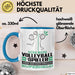 Volleyballspieler Geschenk Tasse Ich Bin Volleyballspieler Aber Sag Doch Einfach Superheld Lustige Geschenkdiee für Volleyballspieler Kaffee-Becher Blau Trendation