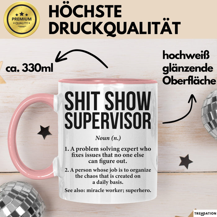 Chef Tasse Geschenk Shit Show Supervisor Geschenkidee Lustig Beruf