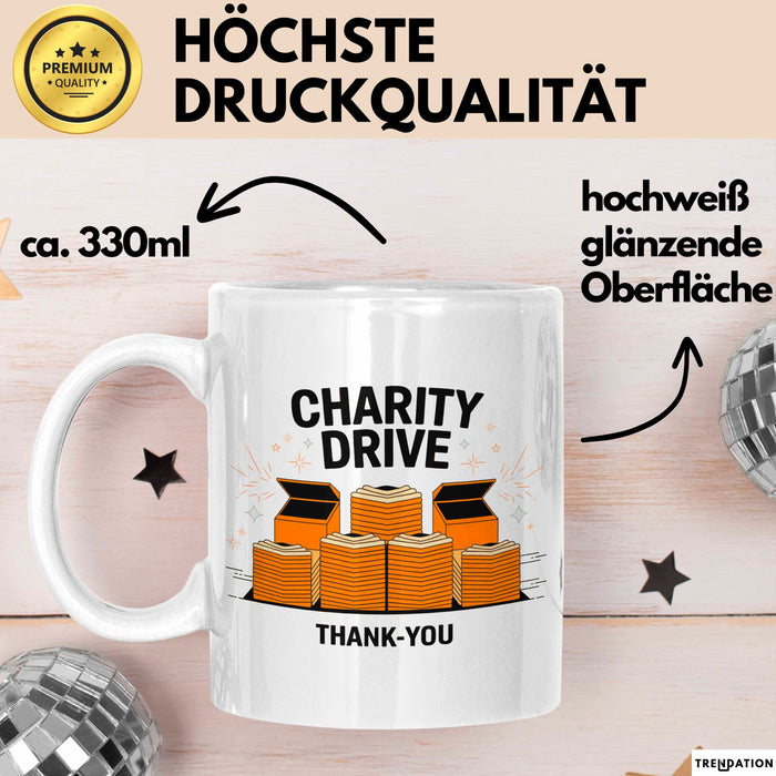 Wohltätigkeits Organisator Tasse Geschenk Lustige Geschenkidee Spruch Für Gebende Herzen Weiß Trendation