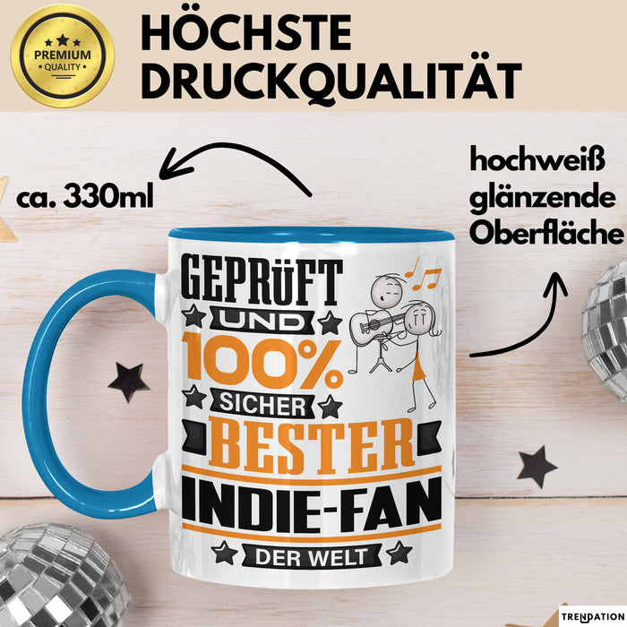 Indie-Fan Geschenk Lustiger Spruch für Indie-Fan Geschenkidee Bester Indie-Fan Der Welt Blau Trendation