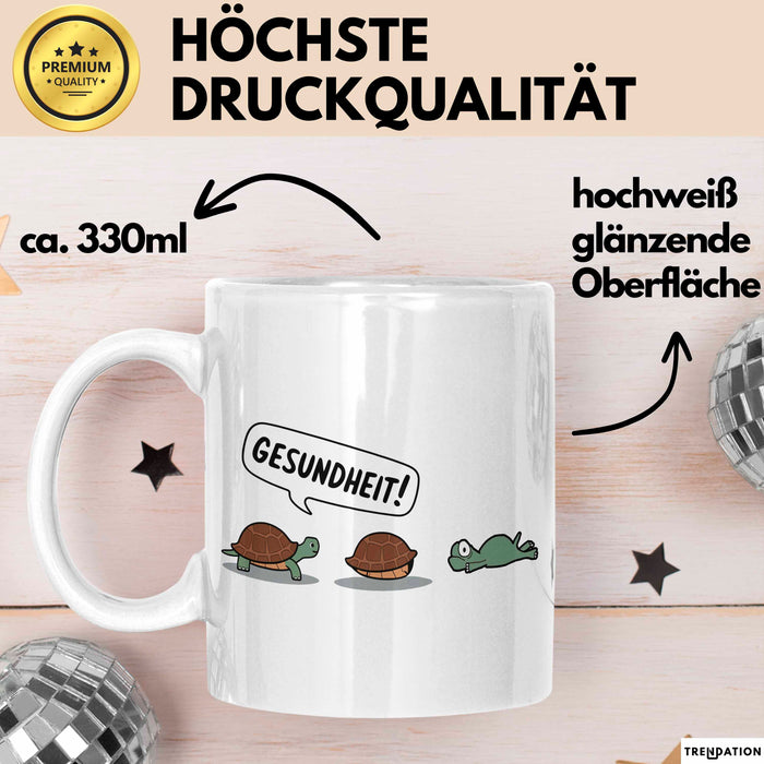 Schildkröte Tierliebhaber Tasse Geschenk Lustige Geschenkidee Spruch Gesundheit Weiß Trendation