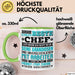 Chef Tasse Geschenk Von Mitarbeitern Lustiger Spruch Auch Der Beste Chef Ist Nur So Gut Wie Mitarbeiter Becher Grün Trendation