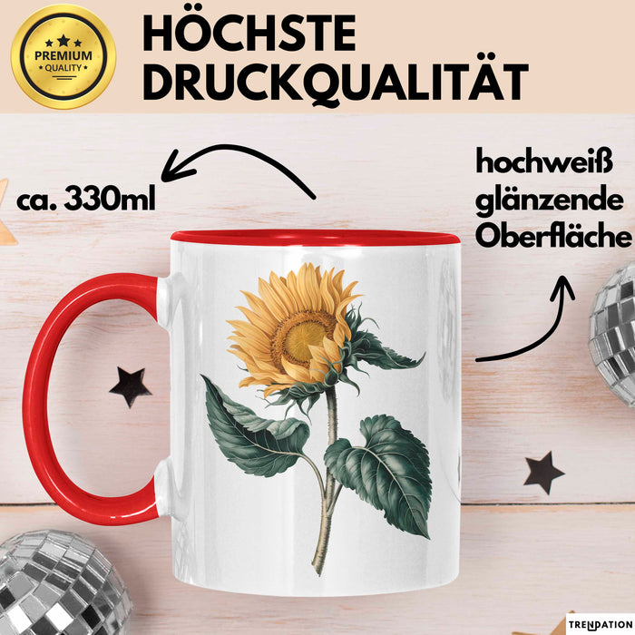 Sonnenblume Pflanze Tasse Geschenk Lustige Geschenkidee Rot Trendation