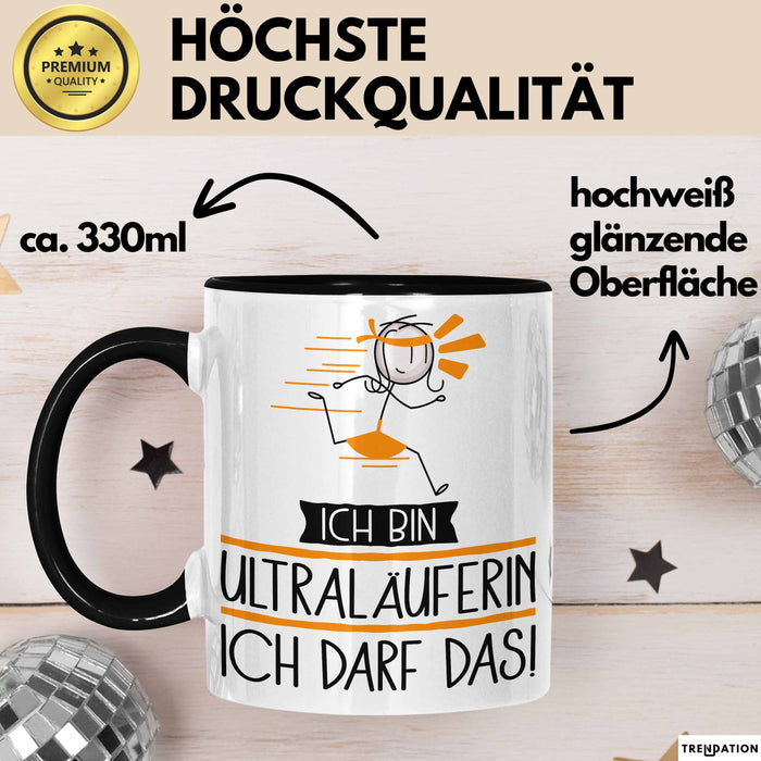 Geschenk für Ultraläuferin Tasse Lustige Geschenkidee Geburtstag Ich Bin Ultraläuferin Ich Darf Das Trendation