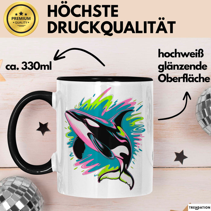 Wal Tier Tasse Geschenk Lustige Geschenkidee Spruch Schwarz Trendation