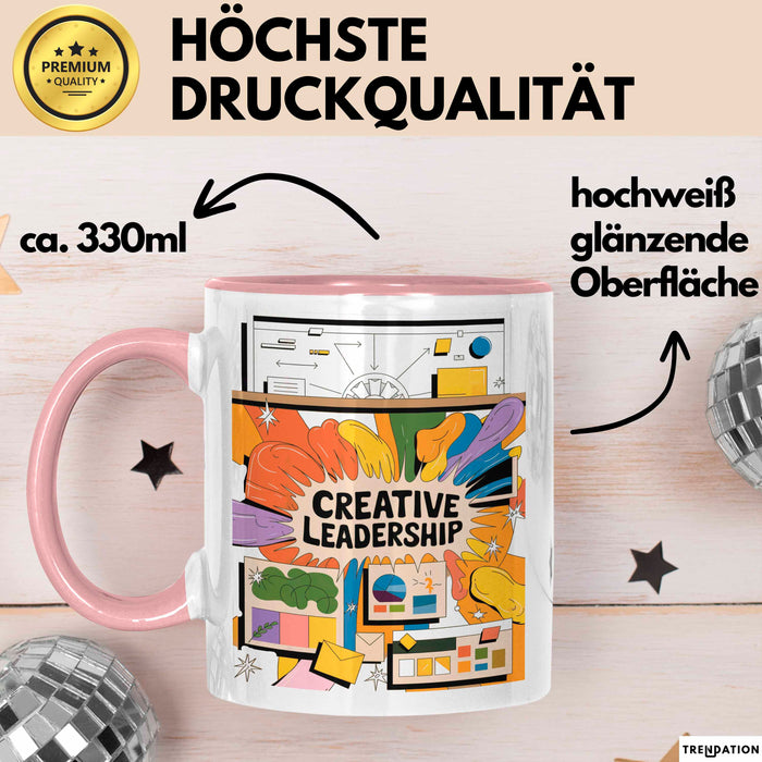 Kreativ Direktor Tasse Geschenk Lustige Geschenkidee Spruch Für Visionäre Führung Rosa Trendation