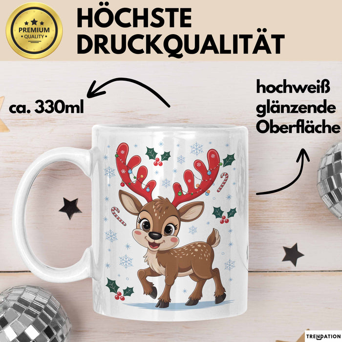 Weihnachten Tasse Geschenkidee für Feiertagsliebhaber Weiß Trendation