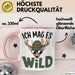 Hirschjäger Jagd Tasse Geschenk Ich mag’s wild Spruch Rosa Trendation