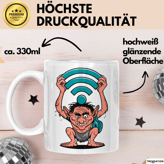Internet Troll Tasse Geschenkidee Online Provokateur Fans Weiß Trendation