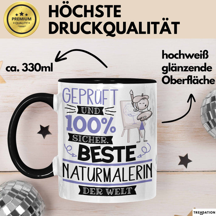 Beste Naturmalerin Der Welt Tasse Geschenk für Eine Naturmalerin Geprüft Und Sicher Geschenkidee Geburtstag Weihnachten Trendation