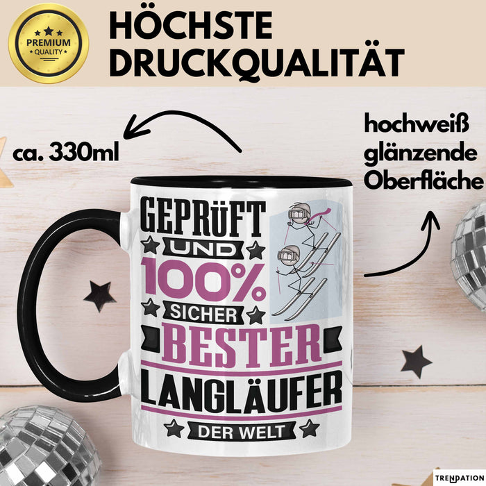 Langläufer Geschenk Lustiger Spruch für Langläufer Geschenkidee Bester Langläufer Der Welt Schwarz Trendation