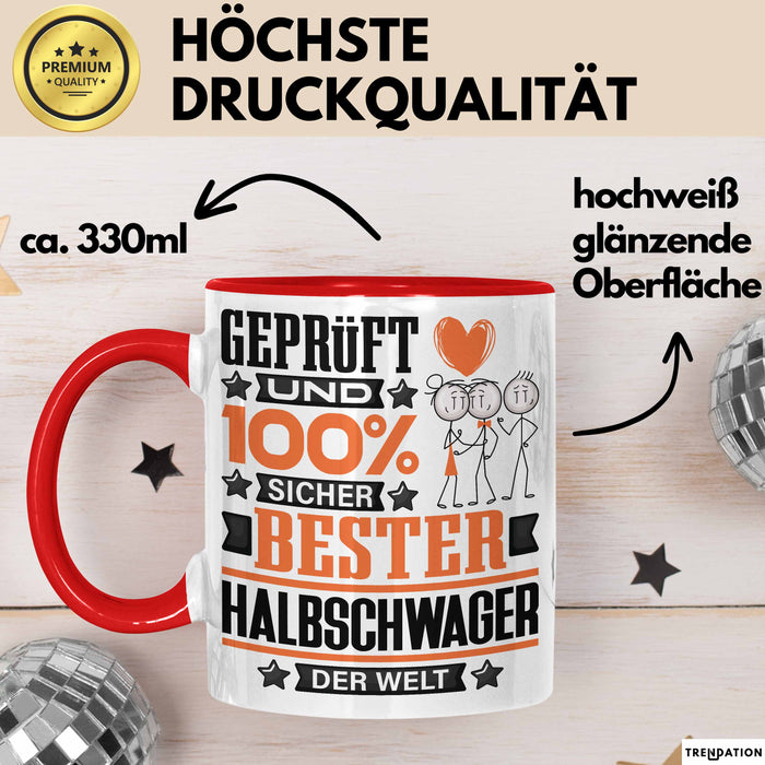 Halbschwager Geschenk Lustiger Spruch für Halbschwager Geschenkidee Bester Halbschwager Der Welt Rot Trendation