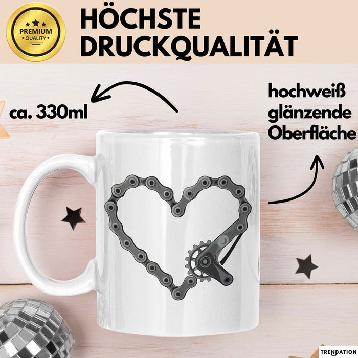 Radfahrer Tasse Geschenkidee für Fahrradfahrer Weiß Trendation