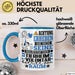 Tierheimvolontär Geschenk Tasse Lustiger Spruch Erheben Sie Sich Der Tierheimvolontär Betritt den Raum Blau Trendation