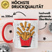 Fast Food Fan Tasse Geschenkidee Burger und Pommes Liebhaber Rot Trendation