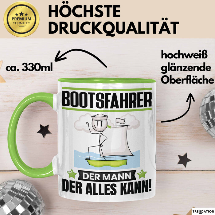 Bootsfahrer Tasse Geschenk für Bootsfahrer Der Mann Der Alles Kann Geschenkidee zum Geburtstag Grün Trendation