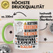 Survival-Experte Geschenk Tasse Lustiger Spruch Erheben Sie Sich Der Survival-Experte Betritt den Raum Grün Trendation