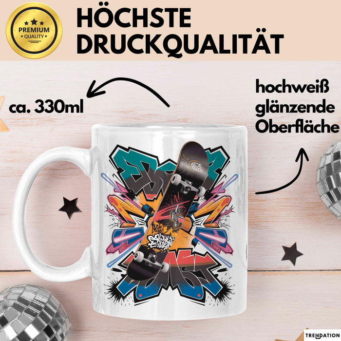 Skater Tasse Geschenk Lustige Geschenkidee Spruch Für Urban Fahrer Weiß Trendation