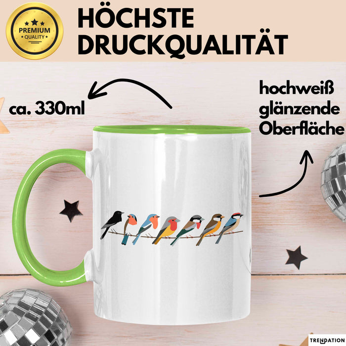Kuschelnde Vögel Tasse Geschenk Lustige Geschenkidee Spruch Grün Trendation