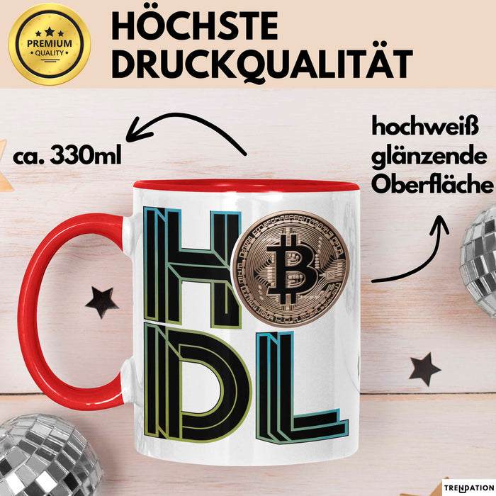 Kryptowährungs Fan Tasse Geschenkidee für Krypto Besitzer Rot Trendation
