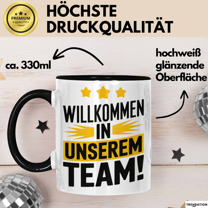 Office Arbeitskollege Tasse Geschenk Lustige Geschenkidee Spruch Willkommen In Unserem Team Trendation