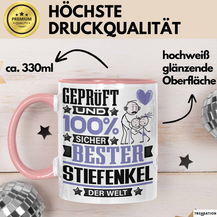 Stiefenkel Geschenk Lustiger Spruch für Stiefenkel Geschenkidee Bester Stiefenkel Der Welt Rosa Trendation